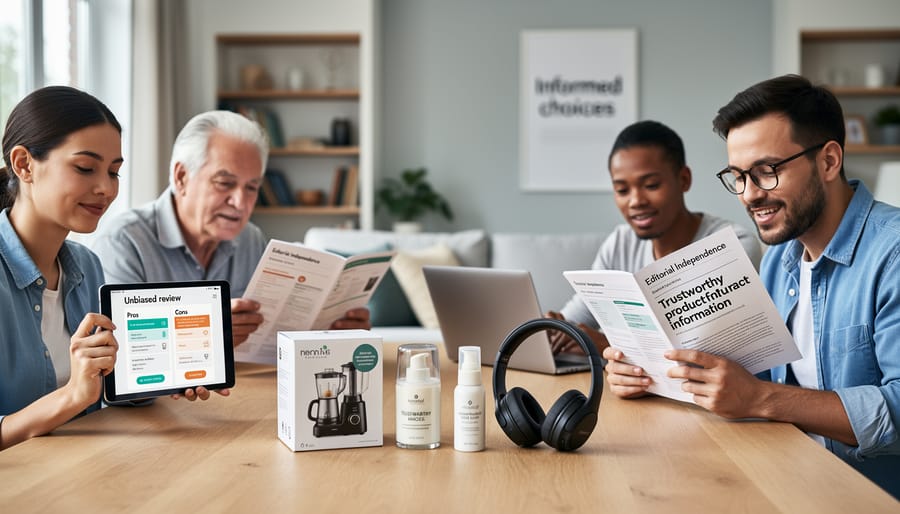 Consumers confidently reviewing power generator specifications while shopping